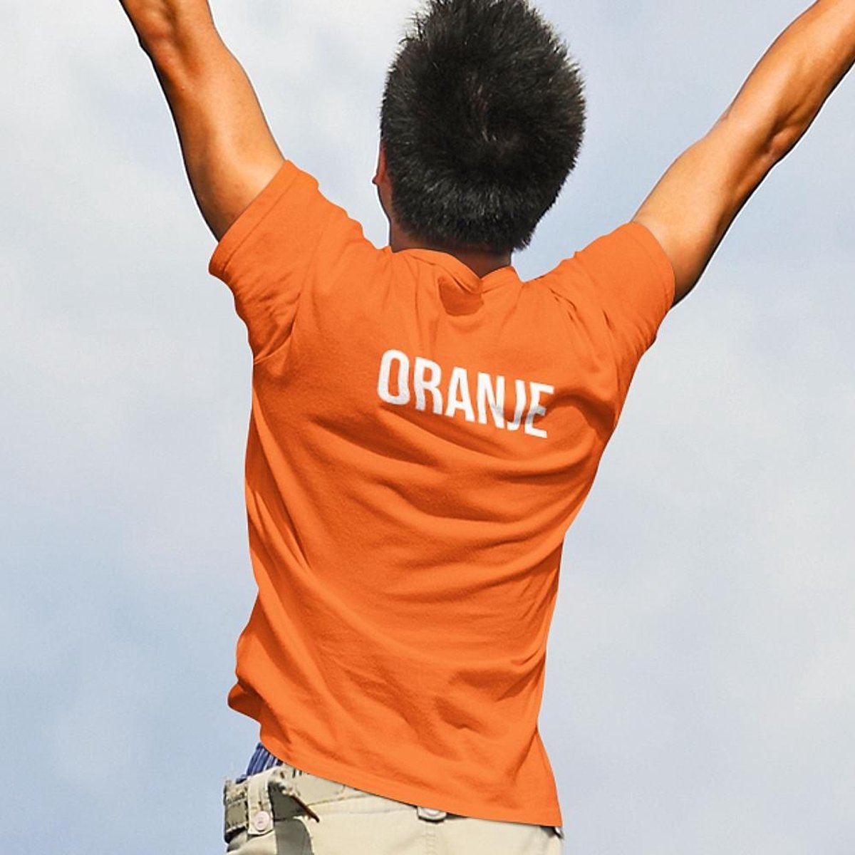 Oranje EK WK Koningsdag T-Shirt met tekst Oranje Back (HEREN - MAAT 3XL) | Oranje Kleding / Shirts Uniseks Pasvorm